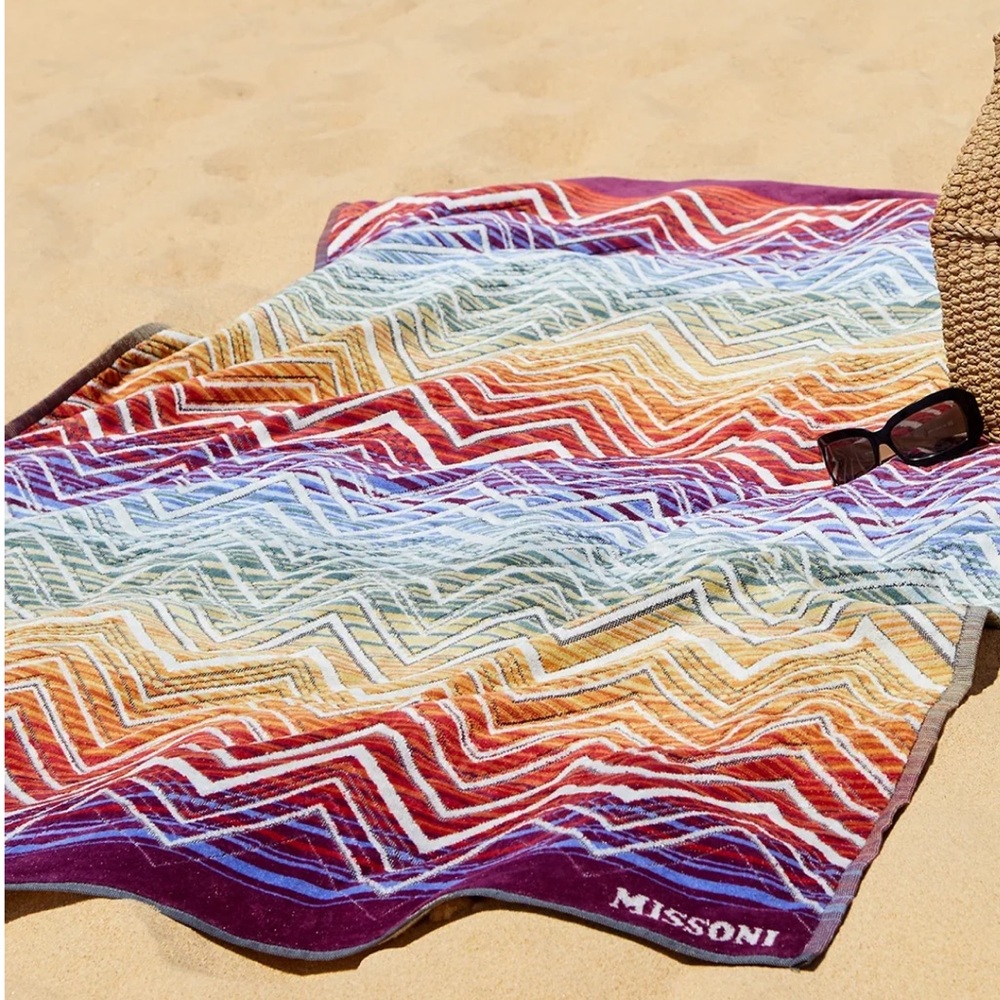 Missoni Tolomeo Beach Towel New zig zag print, oversized Color:Aranci 40” X 70” - Picture 2 of 12